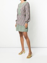 Thumbnail for your product : Nicole Miller Geometric-Print Panelled Skater Dress