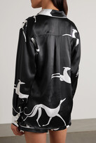 Thumbnail for your product : Olivia von Halle Alba Printed Silk-satin Pajama Set - Black