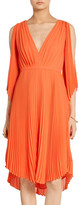 Thumbnail for your product : Halston Cutout Plissé-georgette Dress - Bright orange
