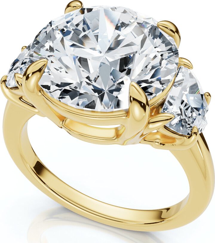 Pompeii3 Certified 7Ct Diamond & Halfmoon Engagement Ring Lab Grown