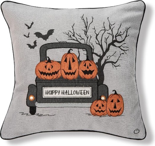 C&F Home C&FHomeHalloweenPickupTruckAccentThrowPillow,18\