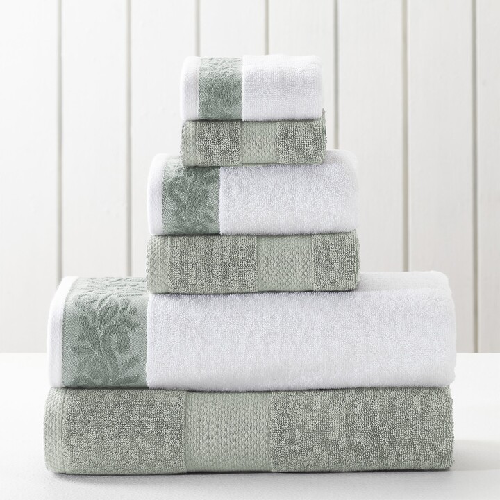 Indy Modern 6 Piece Cotton Towel Set Softly Textured Design Dark