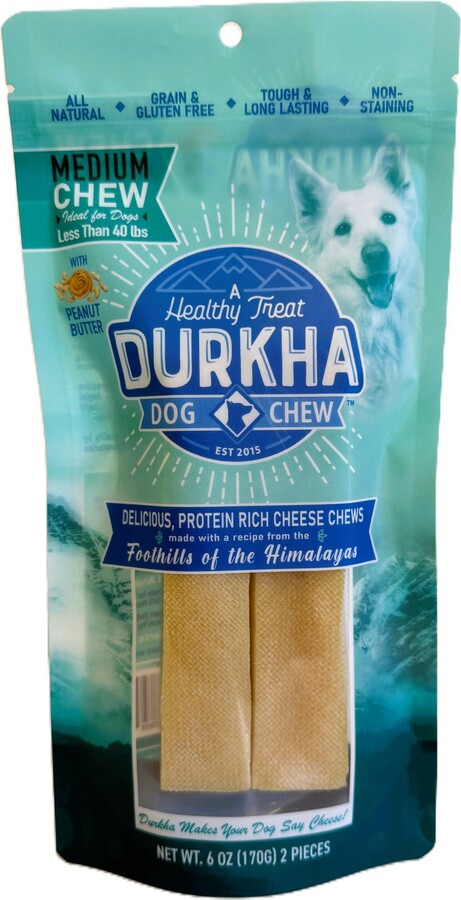 Durkha Cheese Chew Peanut Butter Dog Treats, 2 count