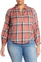 Thumbnail for your product : Lucky Brand Plaid Cotton Shirt (Plus Size)