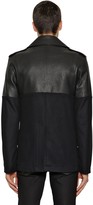 Thumbnail for your product : Alexander McQueen Leather & Wool Pea Coat Biker Jacket