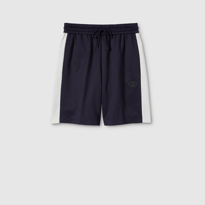 Technical jersey shorts with embroidery
