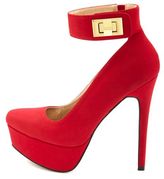Thumbnail for your product : Charlotte Russe Twist Lock Ankle Cuff Platform Pumps