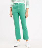 Thumbnail for your product : LOFT Unpicked Hem High Rise Kick Crop Jeans in Clover Green