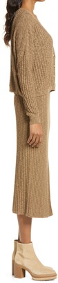 Saylor Cardigan, Crop Sweater Tank & Midi Skirt Set