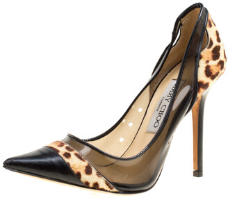 leopard pointed toe heels