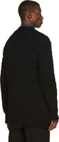 Thumbnail for your product : John Undercover Black Pulled Wool Thick Knit Cardigan