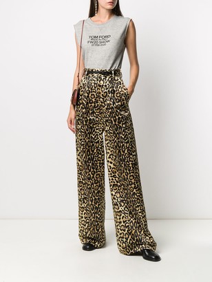 Tom Ford Leopard Print Wide-Leg Trousers