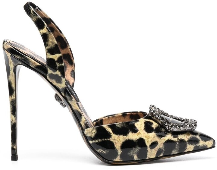 patent leather leopard heels