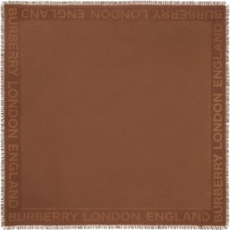 Burberry Monogram Silk Wool Jacquard Large Square Scarf