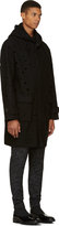 Thumbnail for your product : J.W.Anderson Black Punctured Wool Felt Hooded Coat