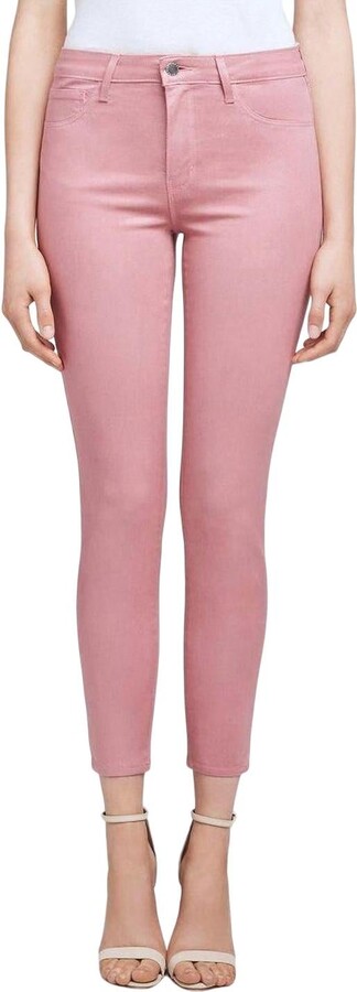 L'Agence Margot Cropped Skinny Jean In Dusty Rose