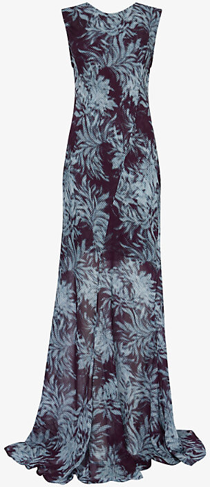 Womens Burgundy Devona Sleeveless Silk Maxi Dress 8