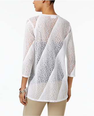 JM Collection Pointelle Open-Front Cardigan, Only at Macy's