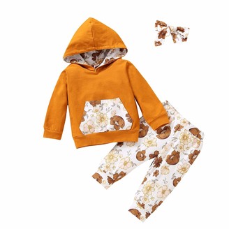 Afocuz Toddler Kids Baby Girls Tie Dye Outfits Long Sleeve Hoodie Sweatshirts Tracksuit Clothes Sets