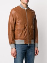 Thumbnail for your product : Eleventy Leather Bomber Jacket
