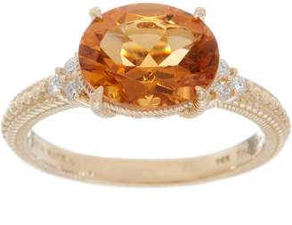 Judith Ripka 14K Gold 1.95 cttw Citrine & Diamond Ring