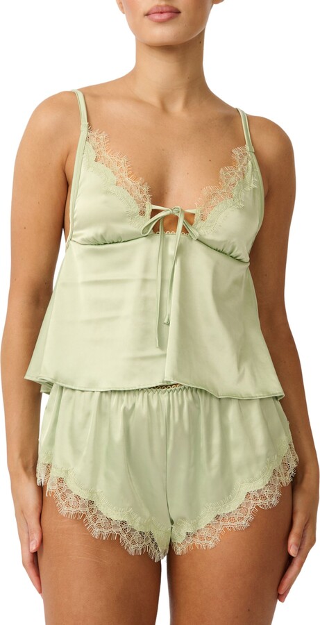 Kat The Label Sorrento Lace Trim Satin Camisole