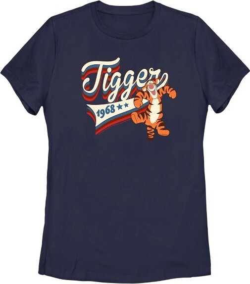 Winnie The Pooh Women'sWinniethePoohRed,White,andBlueTiggerT-Shirt-NavyBlue-Medium