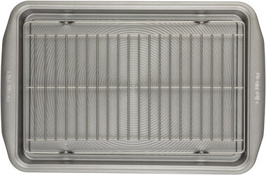 Circulon Bakeware Baking Sheet Pan and Cooling Rack Set, 3-Piece, Silver