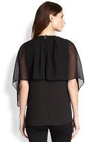 Thumbnail for your product : BCBGMAXAZRIA Jeanne Sheer Cape-Overlay Top