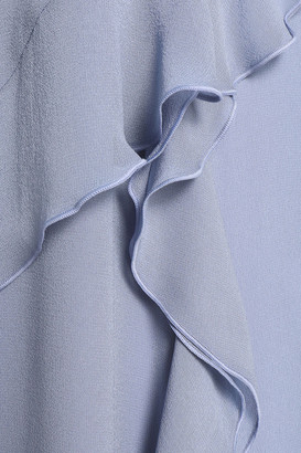 Nicholas Cold-shoulder Asymmetric Ruffled Silk-chiffon Midi Dress