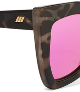Thumbnail for your product : Le Specs Kick It Square-frame Tortoiseshell Acetate Mirrored Sunglasses