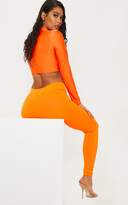 Thumbnail for your product : PrettyLittleThing Neon Yellow Ribbed High Waisted Legging