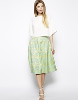 Thumbnail for your product : ASOS Premium Prom Midi Skirt In Floral Jacquard