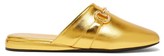 Thumbnail for your product : Gucci Pericles Metallic-leather Backless Loafers - Gold