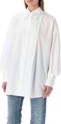 Dolce & Gabbana Lace Trim Long-Sleeved Shirt