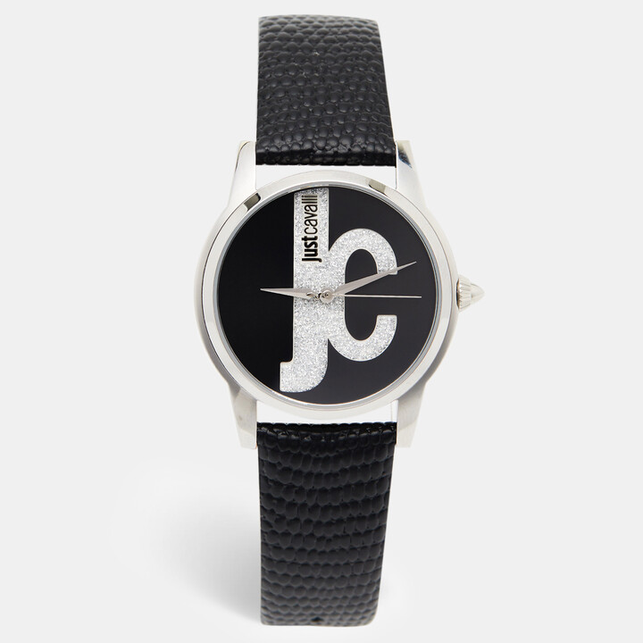 Just Cavalli Roma JC1L055L0015 Black Dial Stainless Steel Leather Women's Wristwatch 38 mm