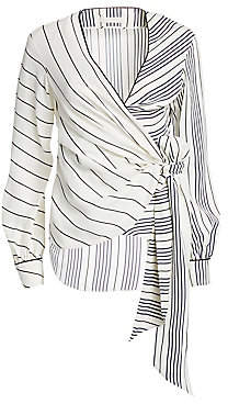 Jonathan Simkhai Women's Multi-Stripe Wrap Top