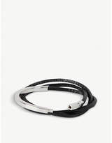Thumbnail for your product : Tateossian Mezzo sterling silver and leather wrap bracelet
