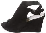 Thumbnail for your product : Via Spiga Suede Peep-Toe Wedge Sandals