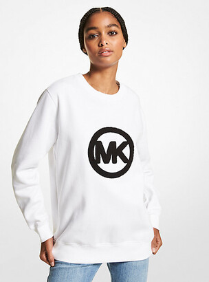 Michael Kors Logo Charm Cotton Terry Sweatshirt - ShopStyle