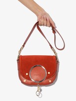 Thumbnail for your product : See by Chloe Red suede and leather cross body ring bag