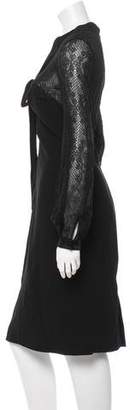 Valentino Lace-Accented Midi Dress w/ Tags