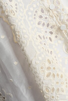 Thumbnail for your product : Zimmermann Lace-trimmed Broderie Anglaise Silk And Cotton-blend Top