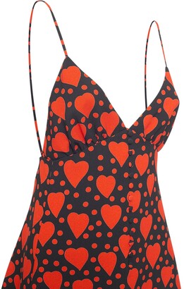 Saint Laurent Heart Print Viscose Mini Dress