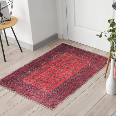 2X3 Rug - Machine Washable Entry Rug With Non-Slip Backing, Ideal For Enteryway, Kitchen, Bathroom, Laundry Room - Vintage, Easy Clean, Durable, Low P