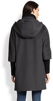 Thumbnail for your product : Cinzia Rocca Wool Knit-Trim Toggle Coat