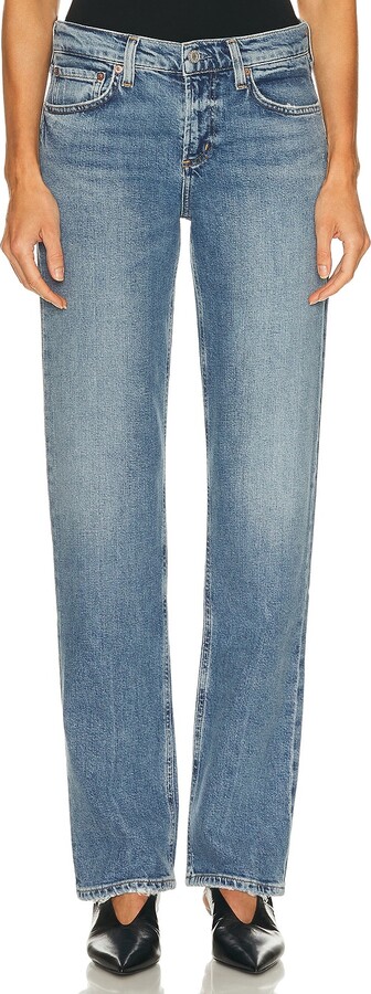 AGOLDE Low Rise Slim Jeans in Blue