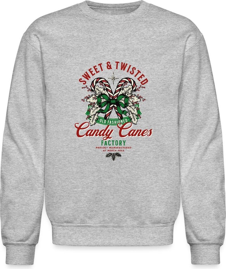 Spreadshirt Sweet And Twisted Candy Canes Factory Crewneck Sweatshirt