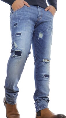 554 ISCO JEANBASE Fashion Slim Fit ISCO Brand Stretch Denim Jeans Biker  Zipped Tenri Lightwash 34W X 32L - ShopStyle