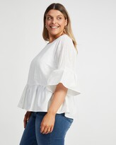 Thumbnail for your product : Atmos & Here Atmos&Here Curvy - Women's White Lace Tops - Phoebe Broiderie Blouse - Size 20 at The Iconic